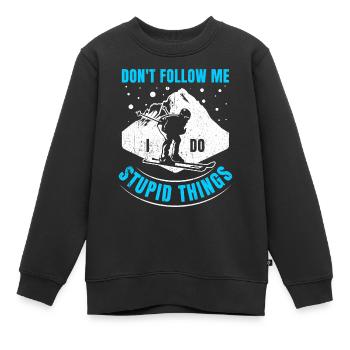 Ski - Kinder Premium Organic Sweatshirt - Schwarz - Vorne - AI Model Kid Female (0cm)