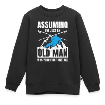 Ski Tshirt Apres Skispringen Winter Schnee Skilift - Kinder Premium Organic Sweatshirt - Schwarz - Vorne - AI Model Kid Female (0cm)