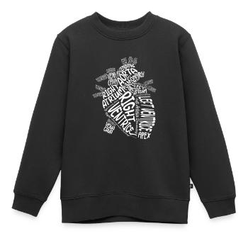 Anatomical Heart Cardiologist Anatomy Cardiology - Kids Premium Organic Sweatshirt - black - Front - AI Model Kid Female (0cm)