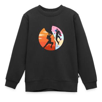 Kletterin Klettererin Kletterer Sportklettern - Kinder Premium Organic Sweatshirt - Schwarz - Vorne - AI Model Kid Female (0cm)