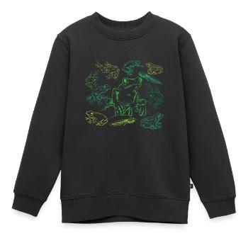 Tadpole Frog Toad Collage Frog Lovers - Kids Premium Organic Sweatshirt - black - Front - AI Model Kid Female (0cm)