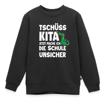 Schulanfang - Kinder Premium Organic Sweatshirt - Schwarz - Vorne - AI Model Kid Female (0cm)
