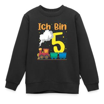 5. Geburtstag Junge Ich Bin Fünf Jahre Alt Zug - Kinder Premium Organic Sweatshirt - Schwarz - Vorne - AI Model Kid Female (0cm)