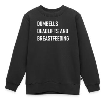 dumbells deadlifts and breastfeeding - Sweat Premium enfant bio - noir - Devant - AI Model Kid Female (0cm)