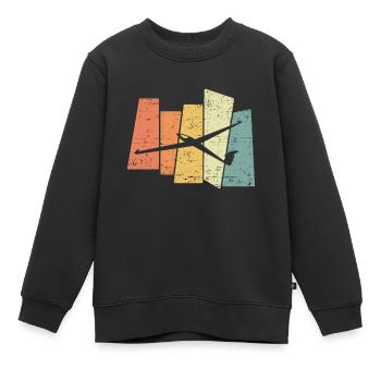 Rétro planeur rétro planeur planeur planeur - Sweat Premium enfant bio - noir - Devant - AI Model Kid Female (0cm)