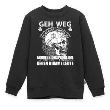 geh weg ich bin ein mürrischer alter Mann Geschenk - Kinder Premium Organic Sweatshirt - Schwarz - Vorne - AI Model Kid Female (0cm)