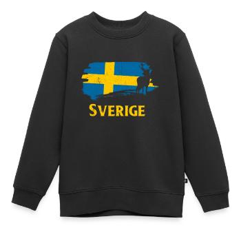 Schweden - Kinder Premium Organic Sweatshirt - Schwarz - Vorne - AI Model Kid Female (0cm)