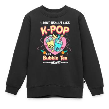K-Pop - Kinder Premium Organic Sweatshirt - Schwarz - Vorne - AI Model Kid Female (0cm)