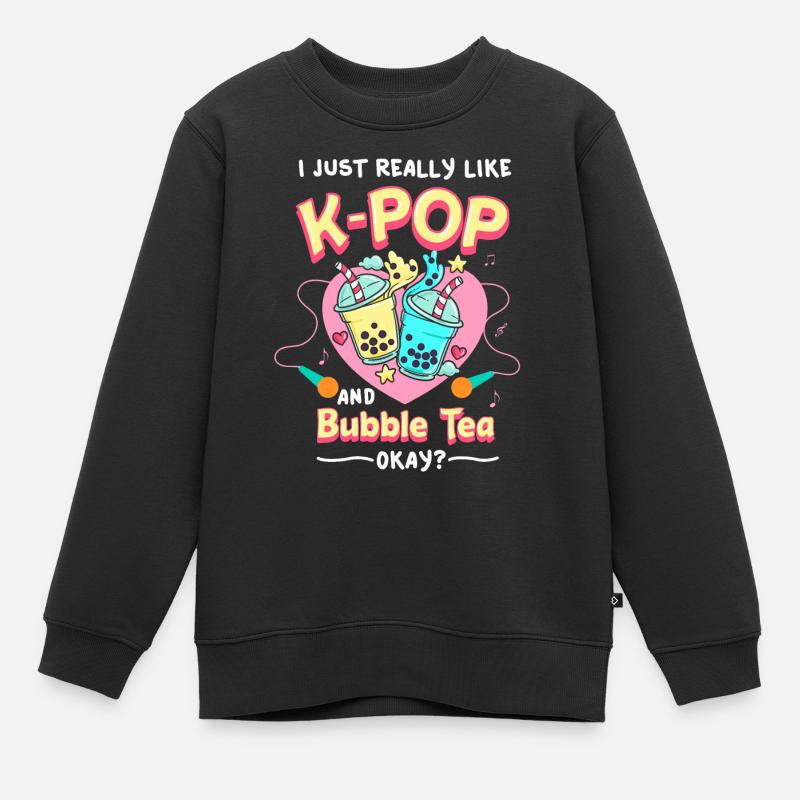 K-Pop - Kinder Premium Organic Sweatshirt - Schwarz