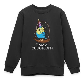 Je suis une perruche licorne perruche - Sweat Premium enfant bio - noir - Devant - AI Model Kid Female (0cm)
