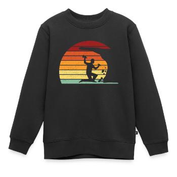 Retro Vintage Geologist Geology Stone Sunset - Kinder Premium Organic Sweatshirt - Schwarz - Vorne - AI Model Kid Female (0cm)