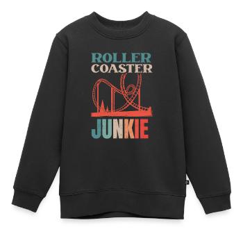Montagnes russes Montagnes russes Junkie - Sweat Premium enfant bio - noir - Devant - AI Model Kid Female (0cm)