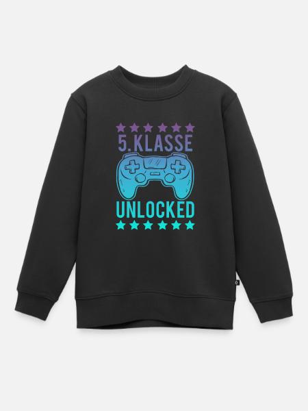 5 Klasse Unlocked 5. Klasse - Kinder Premium Organic Sweatshirt - Schwarz