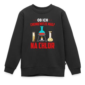 Chemie Witz Chemiker - Kinder Premium Organic Sweatshirt - Schwarz - Vorne - AI Model Kid Female (0cm)