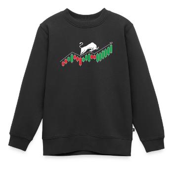 Day Trading Trader Boursière actions Bitcoin Argent Stock - Sweat Premium enfant bio - noir - Devant - AI Model Kid Female (0cm)