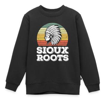 Sioux Tribe Native American Indian Indianer - Sweat Premium enfant bio - noir - Devant - AI Model Kid Female (0cm)