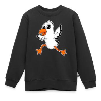 Doux goé et mouse - Sweat Premium enfant bio - noir - Devant - AI Model Kid Female (0cm)