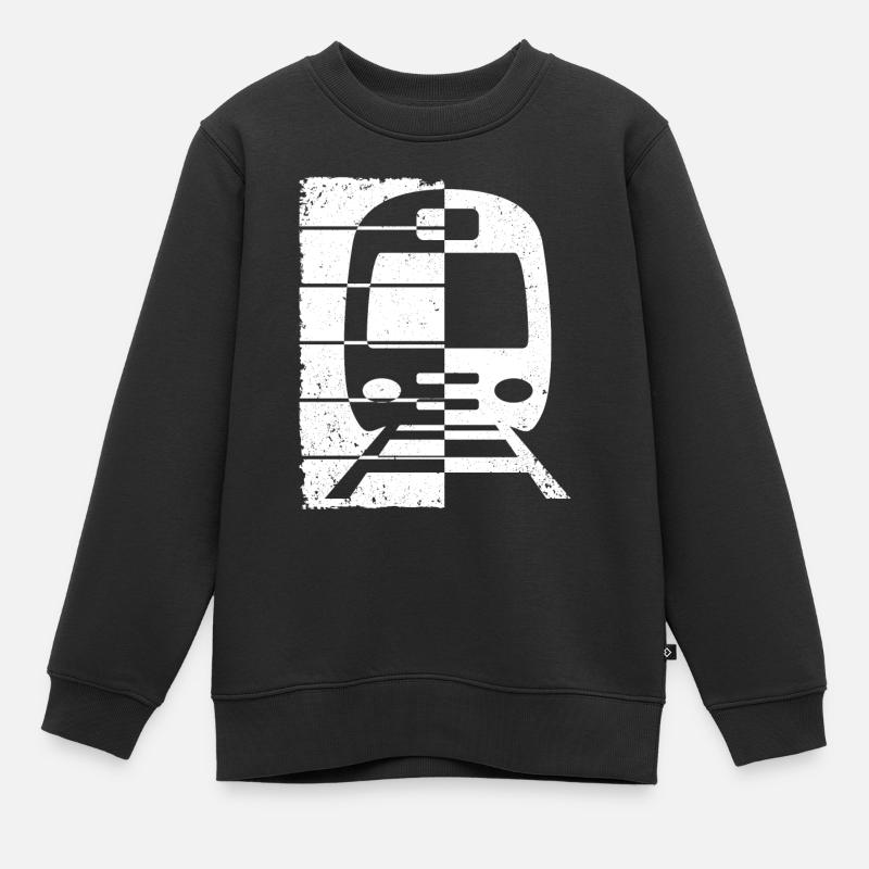 Trains ferroviaires Trains ferroviaires Conducteurs de train - Sweat Premium enfant bio - noir