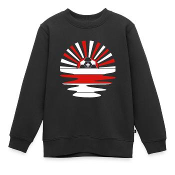Suisse Football 2021 Suisse Fan - Sweat Premium enfant bio - noir - Devant - AI Model Kid Female (0cm)