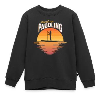Stand Up Paddling Sunset SUP Paddel Board Boarding - Sweat Premium enfant bio - noir - Devant - AI Model Kid Female (0cm)