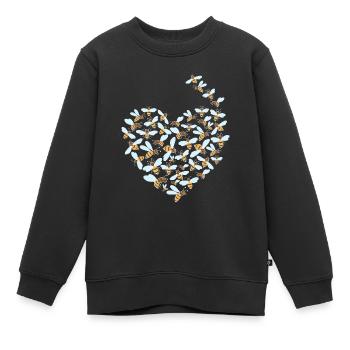 Api abeille miel miel cadeau fleurs - Sweat Premium enfant bio - noir - Devant - AI Model Kid Female (0cm)