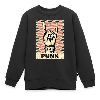 Punk vintage de corne du diable punks - Sweat Premium enfant bio - noir - Devant - AI Model Kid Female (0cm)