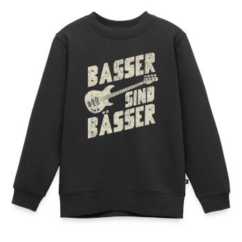 Basser sind Bässer - Kinder Premium Organic Sweatshirt - Schwarz - Vorne - AI Model Kid Female (0cm)