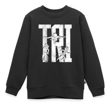 Triathlon - Sweat Premium enfant bio - noir - Devant - AI Model Kid Female (0cm)