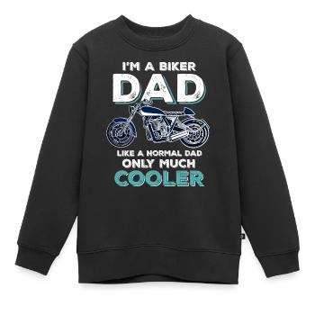 Biker Dad- Motorradfahren Spruch Papa cooler Vater - Kinder Premium Organic Sweatshirt - Schwarz - Vorne - AI Model Kid Female (0cm)