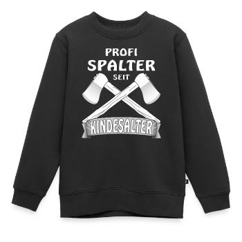 AXT PROFI SPALTER SEIT KINDESALTER - Kinder Premium Organic Sweatshirt - Schwarz - Vorne - AI Model Kid Female (0cm)