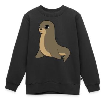Lions de mer - Sweat Premium enfant bio - noir - Devant - AI Model Kid Female (0cm)