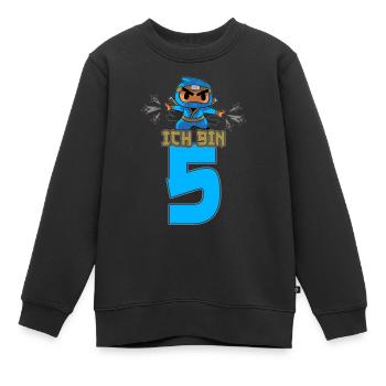 Kinder Ninja Fünfter Geburtstag Samurai Ninja 5 - Kinder Premium Organic Sweatshirt - Schwarz - Vorne - AI Model Kid Female (0cm)