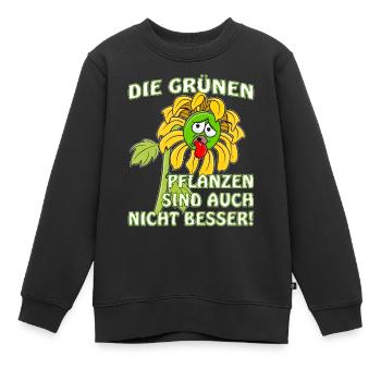 DIE GRÜNEN AUCH NICHT BESSER - Kinder Premium Organic Sweatshirt - Schwarz - Vorne - AI Model Kid Female (0cm)