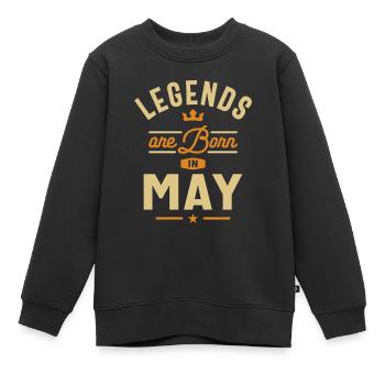 Les légendes sont nées en mai anniversaire - Sweat Premium enfant bio - noir - Devant - AI Model Kid Female (0cm)