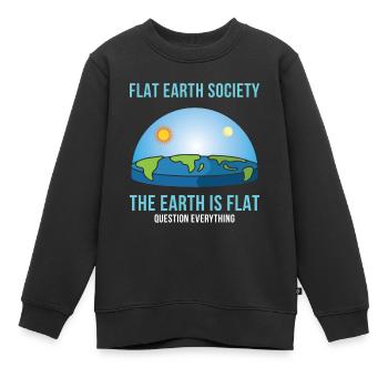 Flat Earth Society Plat Terre Modèle de carte - Sweat Premium enfant bio - noir - Devant - AI Model Kid Female (0cm)