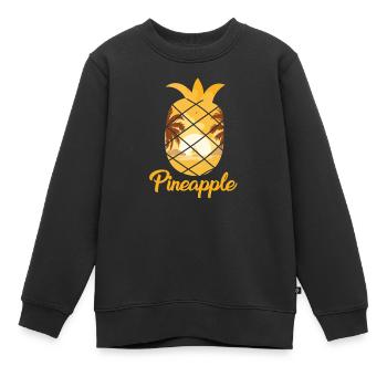 Ananas - Kinder Premium Organic Sweatshirt - Schwarz - Vorne - AI Model Kid Female (0cm)