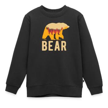 Grizzly Ours Brun - Sweat Premium enfant bio - noir - Devant - AI Model Kid Female (0cm)
