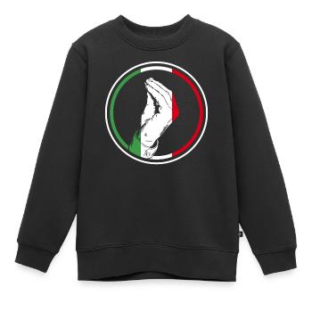 Italien Geste italienischer Gruß - Kinder Premium Organic Sweatshirt - Schwarz - Vorne - AI Model Kid Female (0cm)