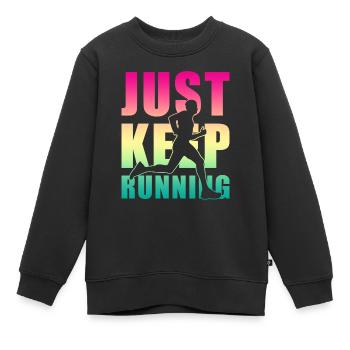 Joggen Jogger Geschenk - Kinder Premium Organic Sweatshirt - Schwarz - Vorne - AI Model Kid Female (0cm)
