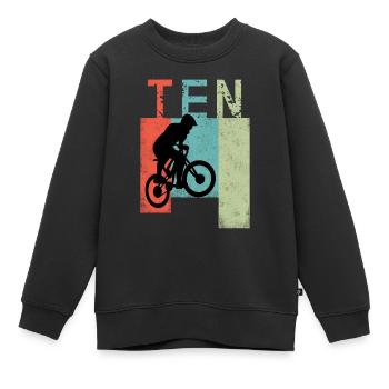 Mountainbike Downhill 10 Kinder Geburtstag BMX - Kinder Premium Organic Sweatshirt - Schwarz - Vorne - AI Model Kid Female (0cm)