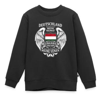 Ungarn - Kinder Premium Organic Sweatshirt - Schwarz - Vorne - AI Model Kid Female (0cm)