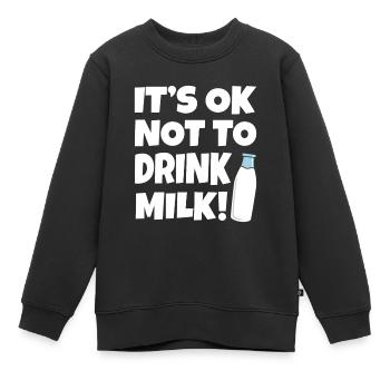 Lait - Sweat Premium enfant bio - noir - Devant - AI Model Kid Female (0cm)