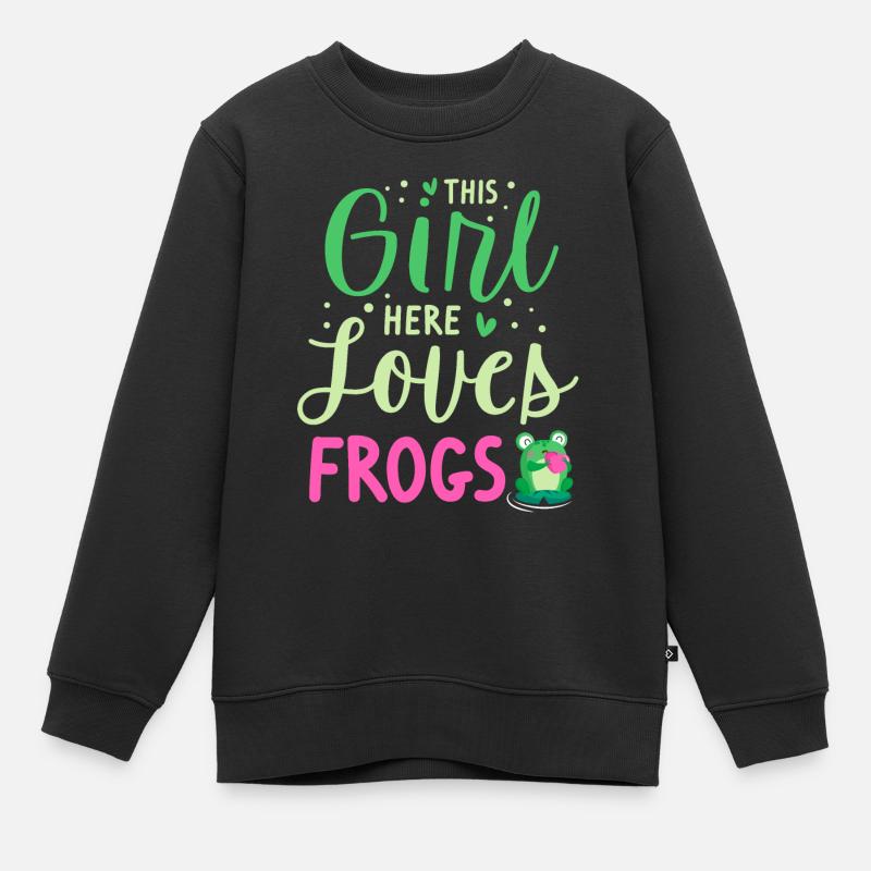 Frog Tshirt Toad Tadpole Tree Frog Frog - Kids Premium Organic Sweatshirt - black