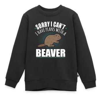 Biber - Kinder Premium Organic Sweatshirt - Schwarz - Vorne - AI Model Kid Female (0cm)