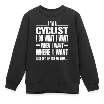 Fahrradfahrer - Kinder Premium Organic Sweatshirt - Schwarz - Vorne - AI Model Kid Female (0cm)