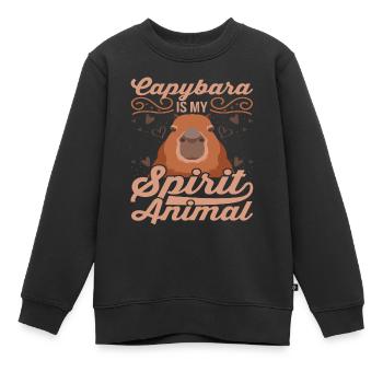 Capybara Wasserschwein Nagetier - Kinder Premium Organic Sweatshirt - Schwarz - Vorne - AI Model Kid Female (0cm)