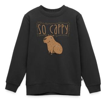 Capybara Wasserschwein Nagetier - Kinder Premium Organic Sweatshirt - Schwarz - Vorne - AI Model Kid Female (0cm)