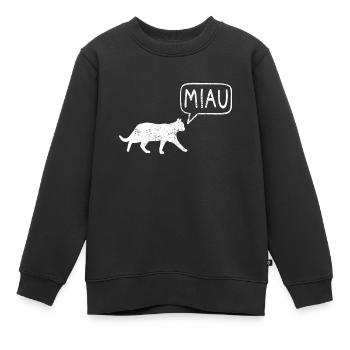 Katze Miau - Kinder Premium Organic Sweatshirt - Schwarz - Vorne - AI Model Kid Female (0cm)