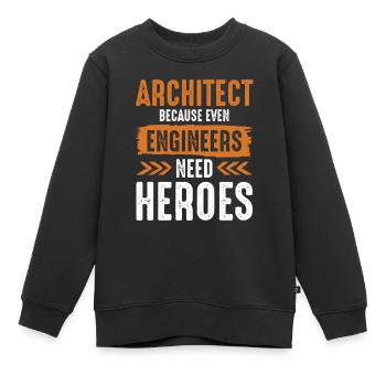 Ingenieur architekt - Kinder Premium Organic Sweatshirt - Schwarz - Vorne - AI Model Kid Female (0cm)