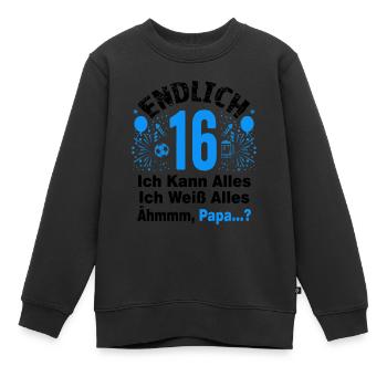 16 Geburtstag Junge Geschenk lustig 16. Ehrentag - Kinder Premium Organic Sweatshirt - Schwarz - Vorne - AI Model Kid Female (0cm)